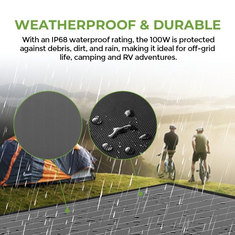 Cargador de paneles solares portátiles de 100w de energía solar flexible para estación de energía de RV