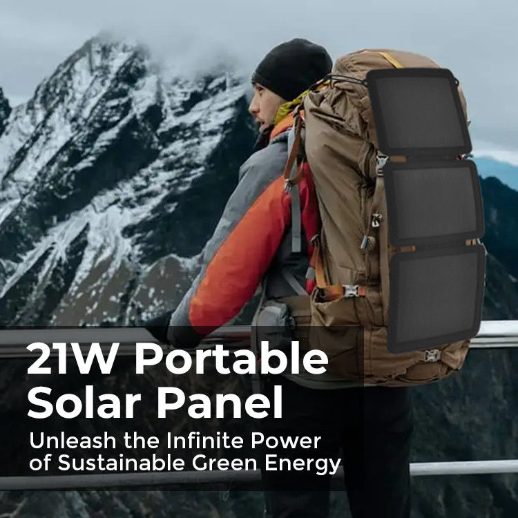 Acampada al aire libre Celular solar MONO Cargador solar de 21W con puerto USB 24% de eficiencia