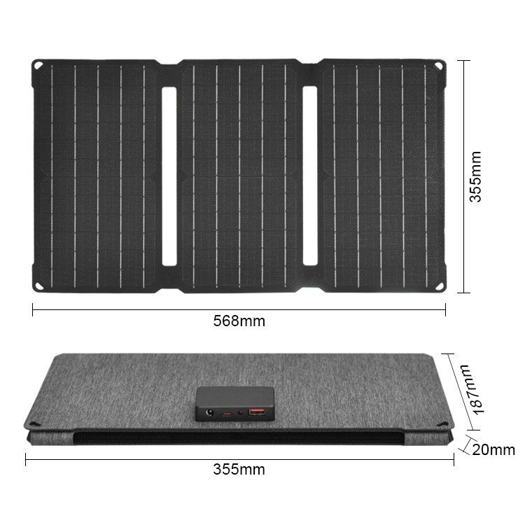 Panel solar de silicio monocristalino de 190*356*30 mm para suministro de energía de campamento portátil