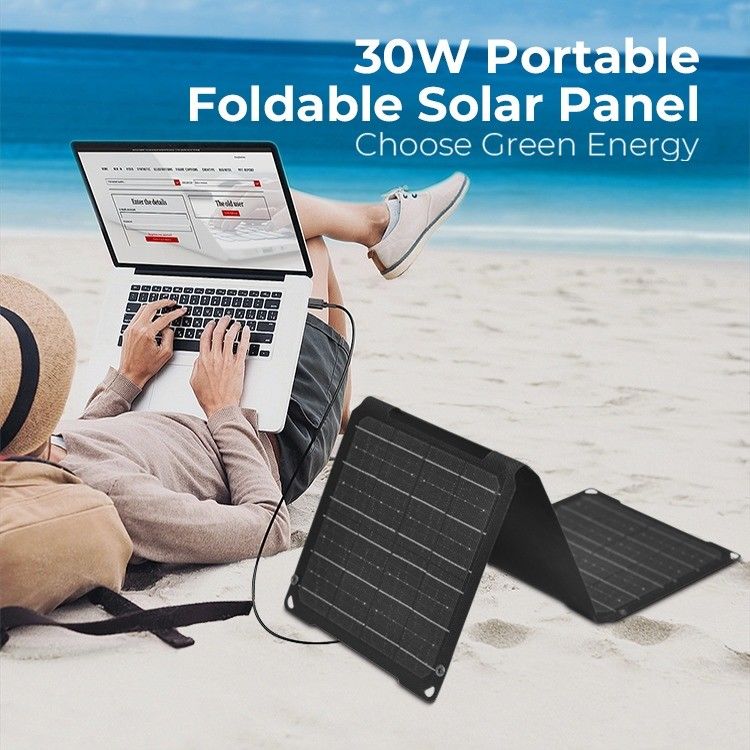 Panel solar plegable de 30W 12V Su herramienta esencial para cargar teléfonos celulares portátiles