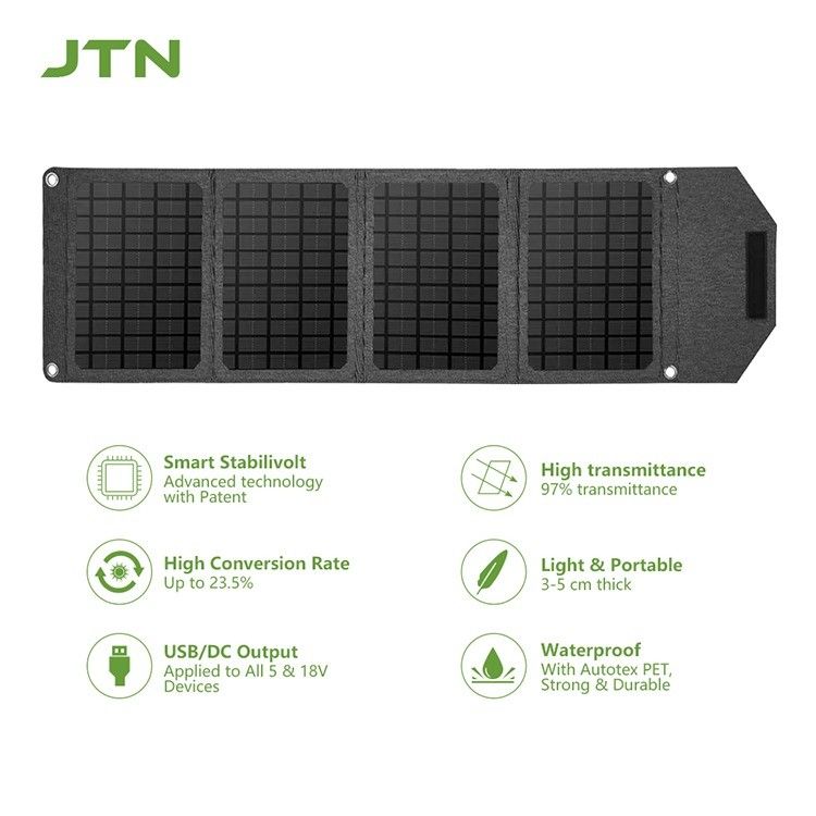 Tecnología MPPT Cargador solar portátil 24w Panel solar plegable para la carga del teléfono