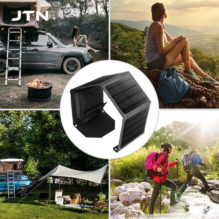 Cargador de paneles solares de diseño plegable de 24W/30W para computadoras portátiles y teléfonos al aire libre