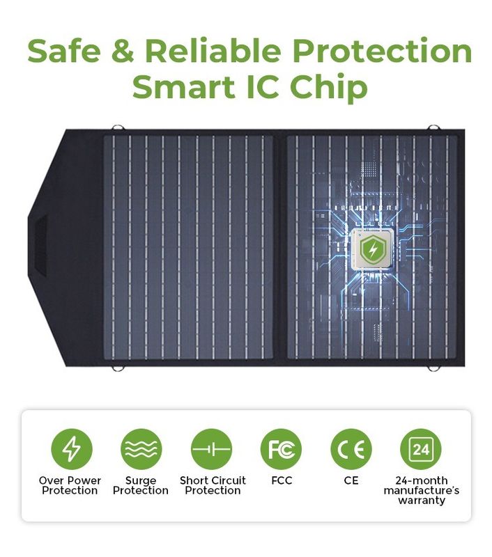 156.75mmx156.75mm Tamaño de célula PET Monocristalino Panel solar plegable 100w para teléfono móvil
