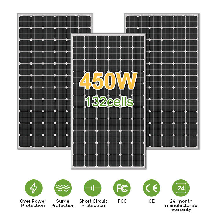 156.75mmx156.75mm Tamaño de célula Mono 400w 450w 460w 480w Paneles solares para el sistema de energía del hogar